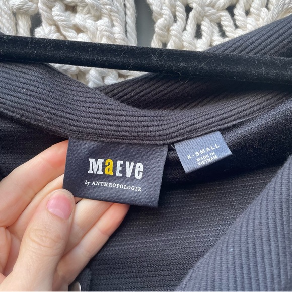 SOLD Maeve Anthropologie Ribbed Snap Up stretchy long sleeve can off the - Picture 10 of 15